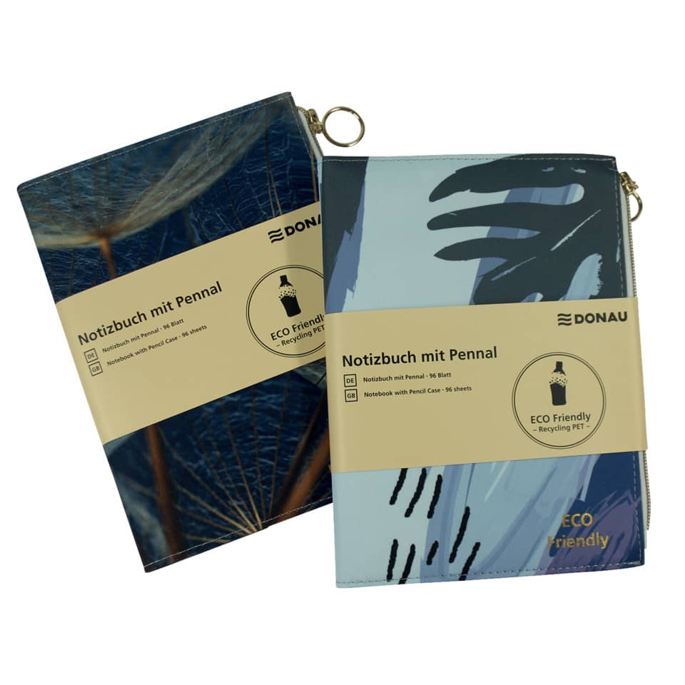 Notizbuch+Schlamperetui, sortiert DONAU 1350100-99