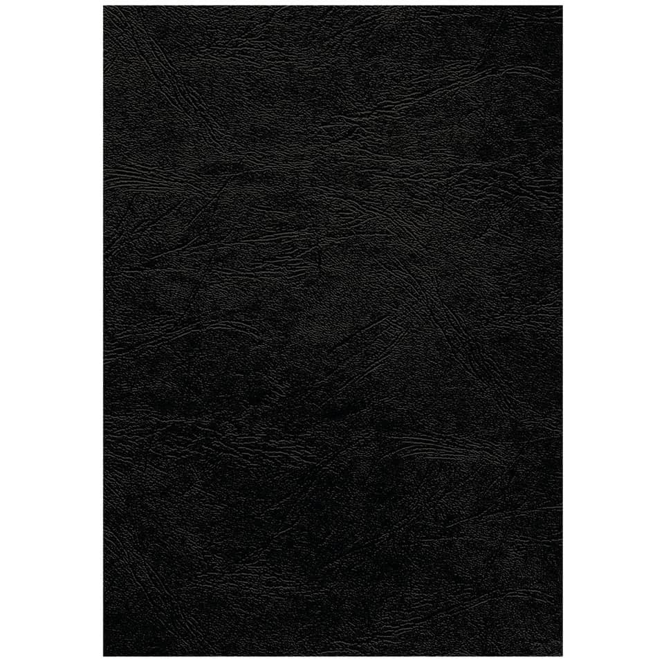 Präsentationsdeckblatt Delta, Karton, Lederstruktur, 250 g/qm, schwarz, 100 Stück FELLOWES 5370405 FELLOWES FW5370405 100ST 250g