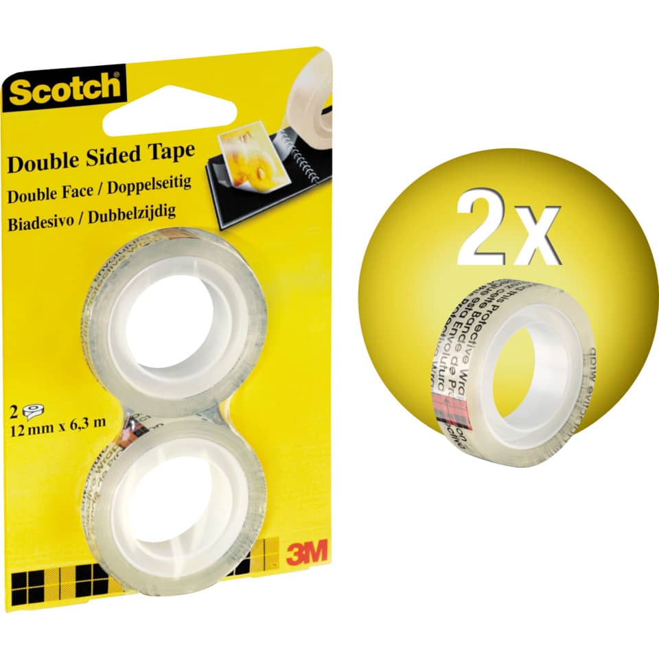 Klebeband doppelseitig 665, beidseitig klebend, Bandgröße (B x L): 12 mm x 6,3 mm SCOTCH 136R2 SCOTCH 136R2 12mm x6,3m