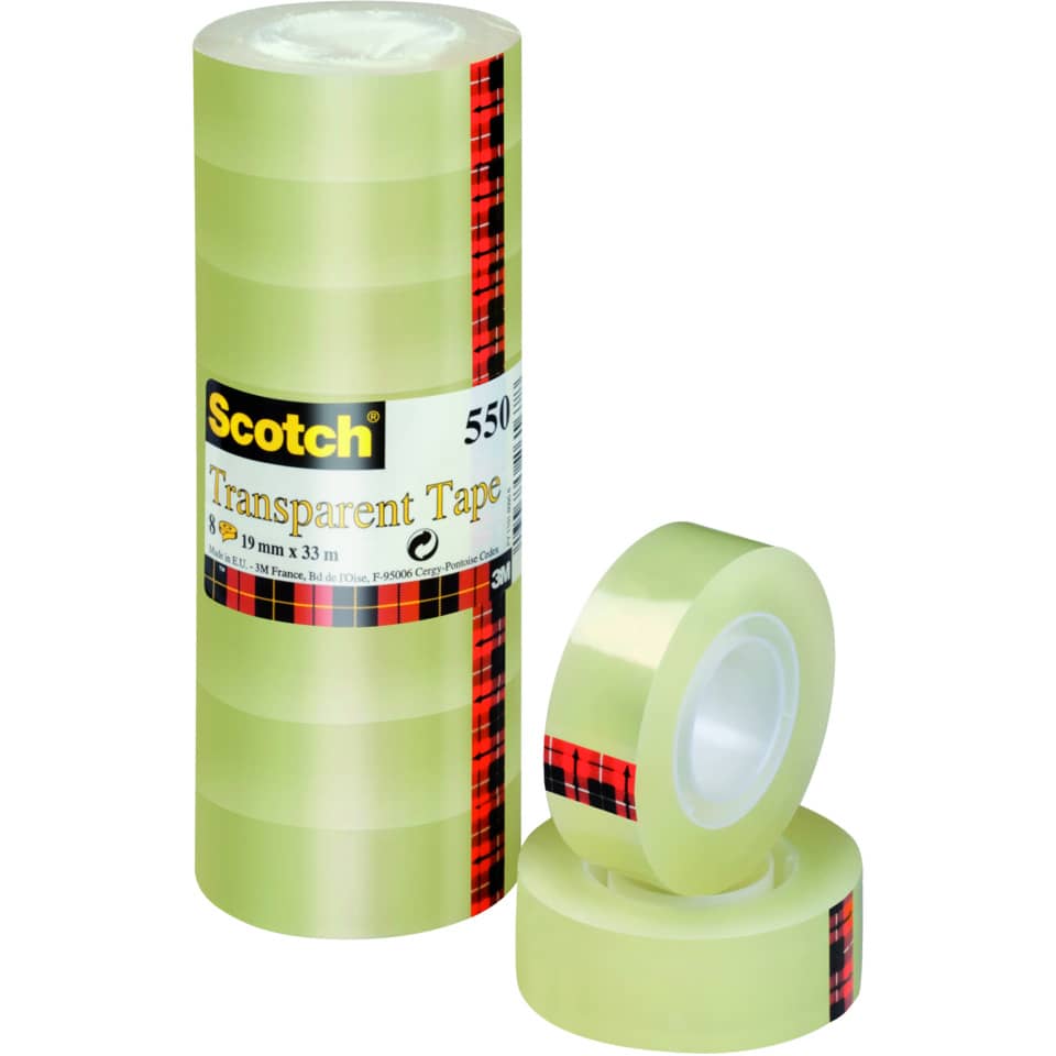 Klebefilm transparent 550, Polypropylenfolie, 33 m x 19 mm, 8 Rollen SCOTCH 5501933 SCOTCH 5501933  8RL