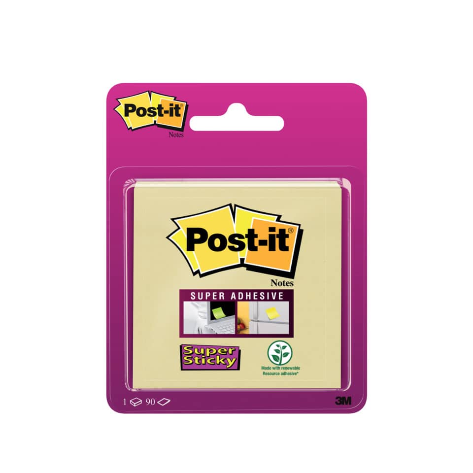 Haftnotizblock Super Sticky Notes, 76x76mm, 90 Blatt, gelb POST-IT 6920SS-CY