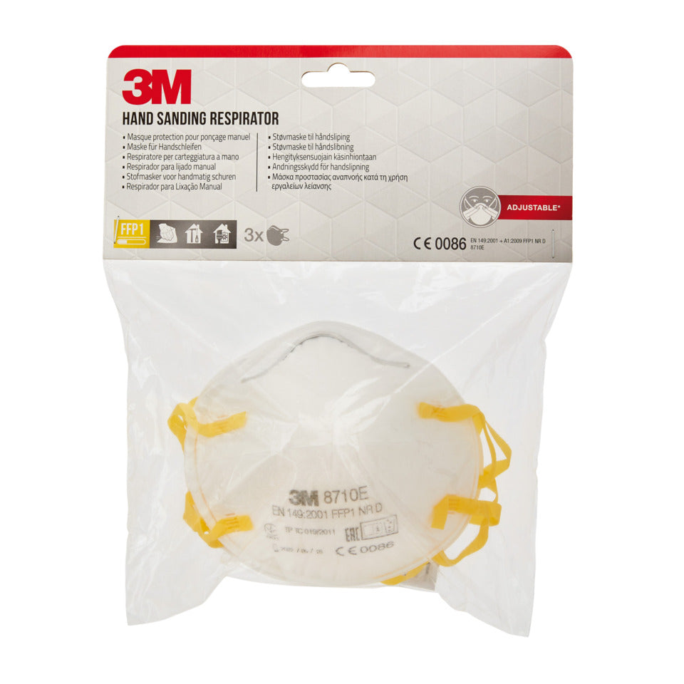 Atemschutzmaske, Partikelmaske für Handschleifen, Schutzstufe FFP1, 3er Pack 3M 8710-3 3M 8710C3