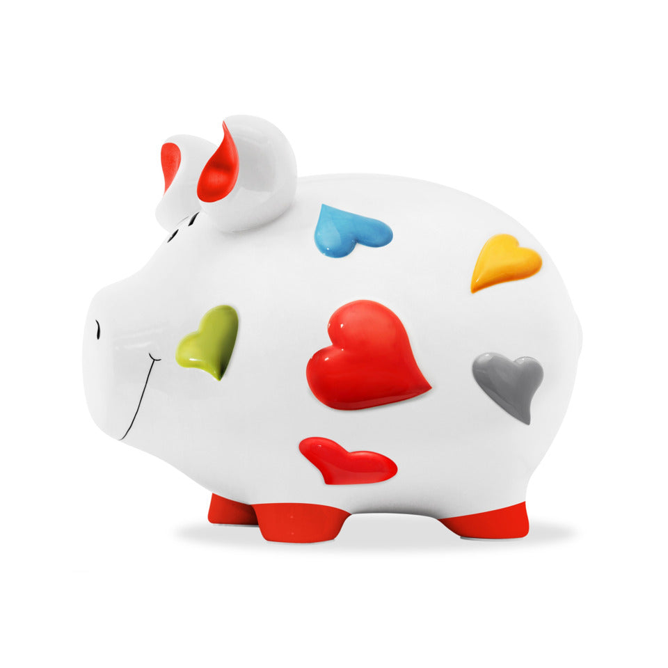 Sparschwein groß "Herzen", 30 x 25 x 25 cm, Keramik KCG 1003719 KCG 10030719 Herzen