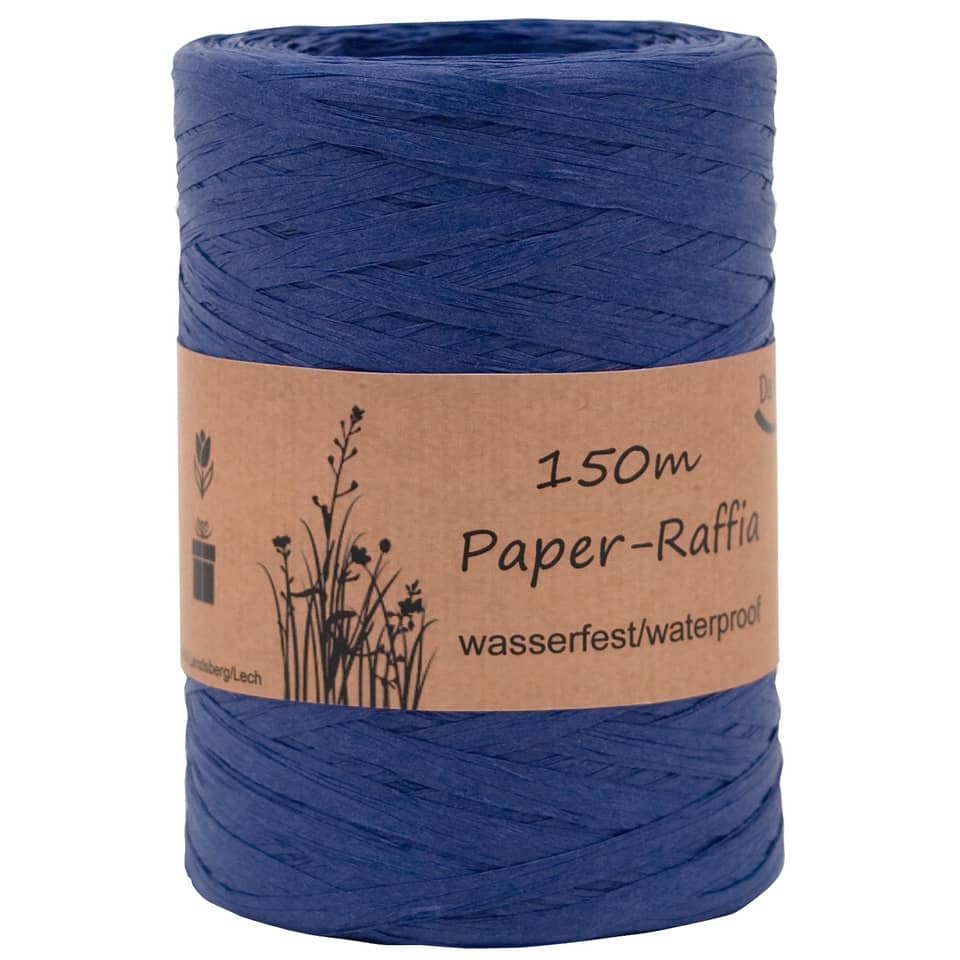 Bast Raffia, 7mmx150m, ultramarinblau GOLDINA 8094 0735 150