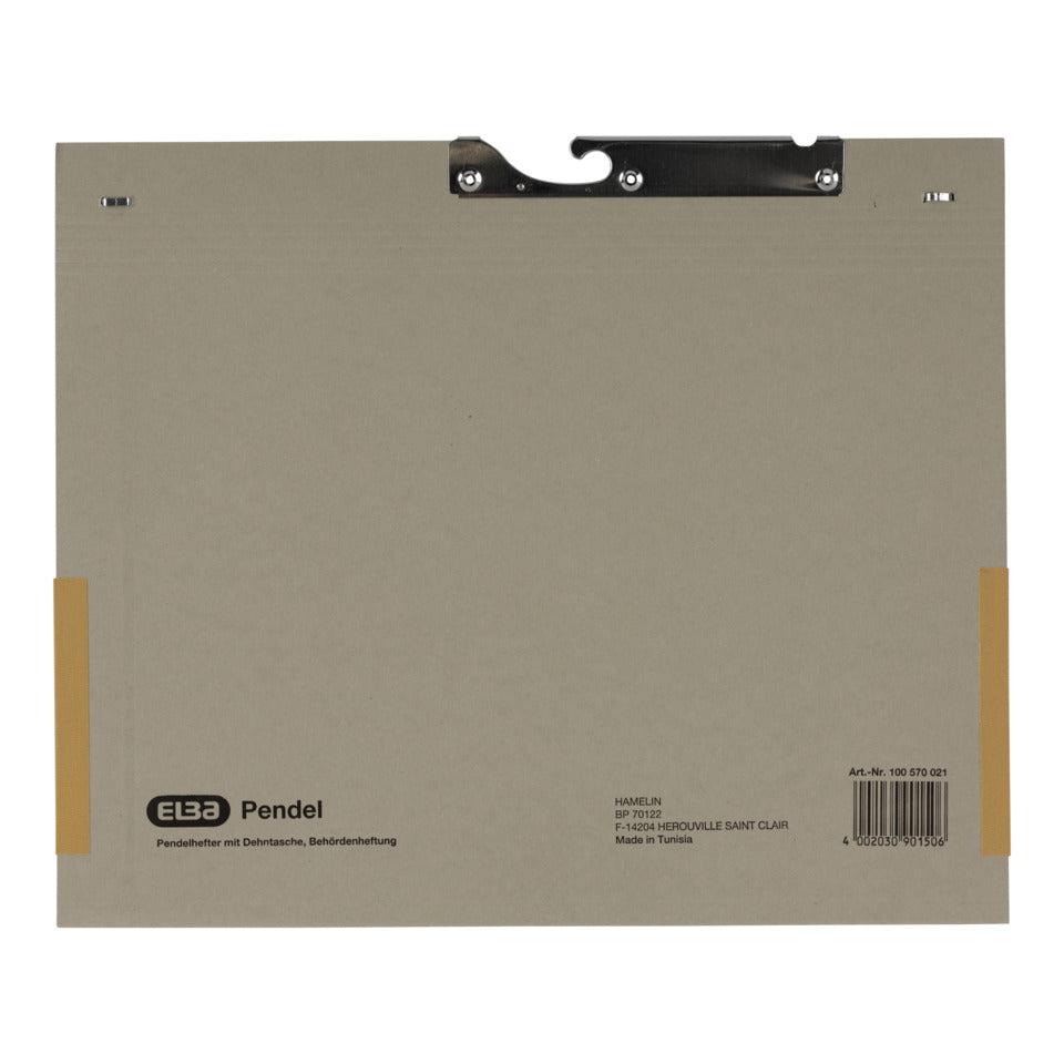 Pendelhefter mit Dehntasche, 320g/m², Amtsheftung, grau ELBA 100570021