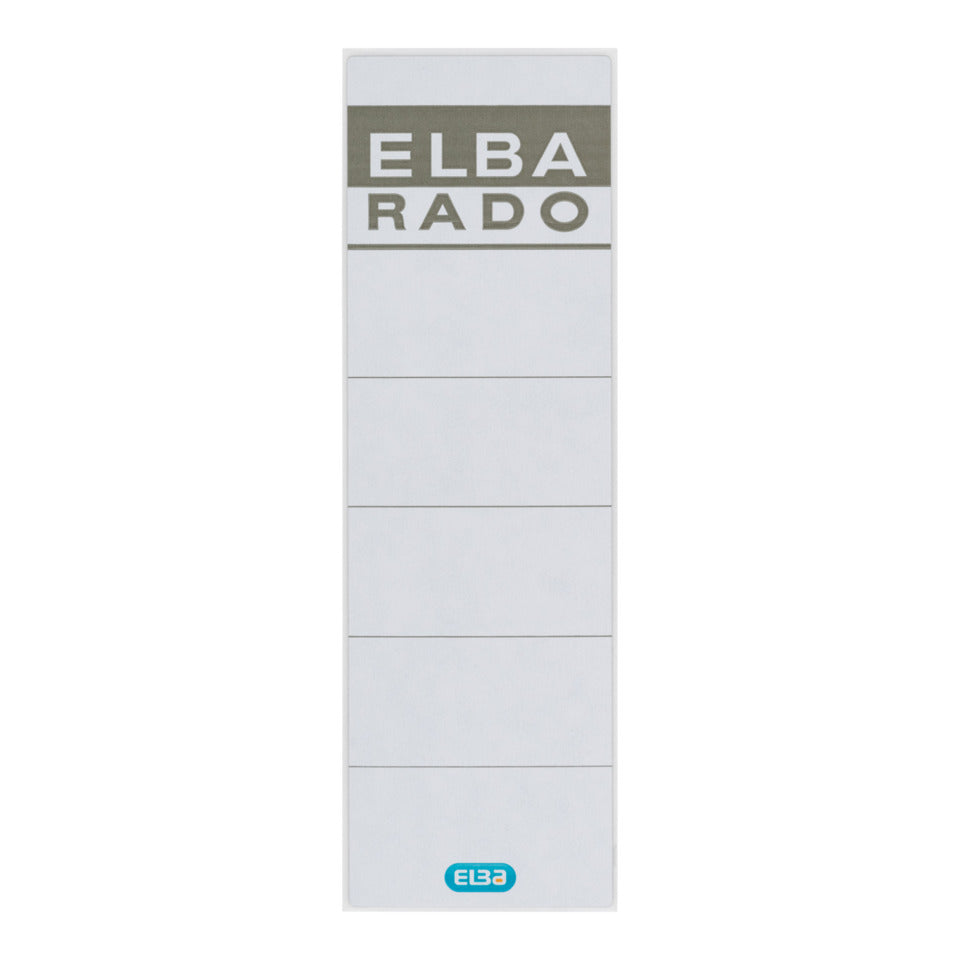 Ordnerrückenschild rado selbstklebend, 59 x 190 mm, kurz/breit, 10 Stück, weiß ELBA 100551826 ELBA 100551826 04617WE SK 10ST