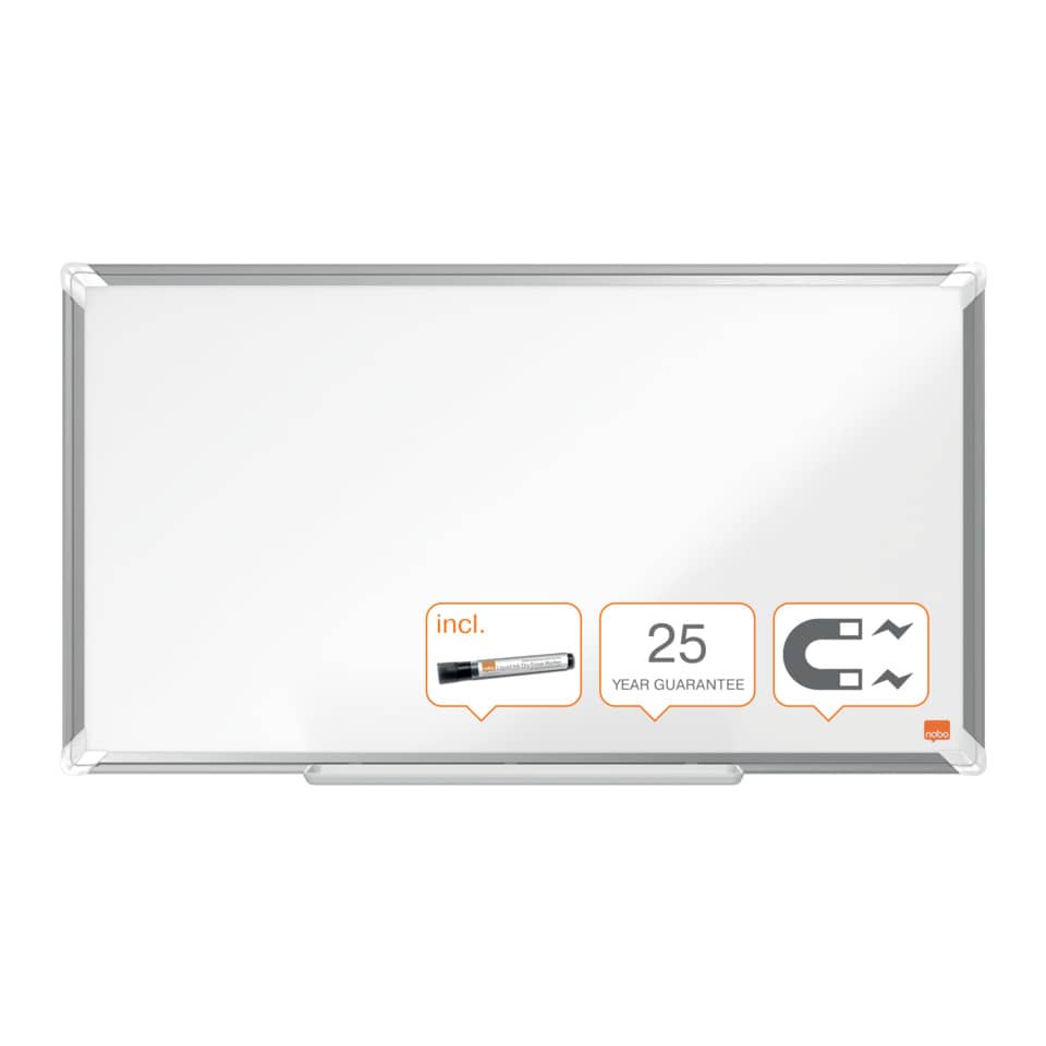 Whiteboard Premium Plus Emaille Widescreen 32", magnetisch, Aluminiumrahmen, weiß NOBO 1915365