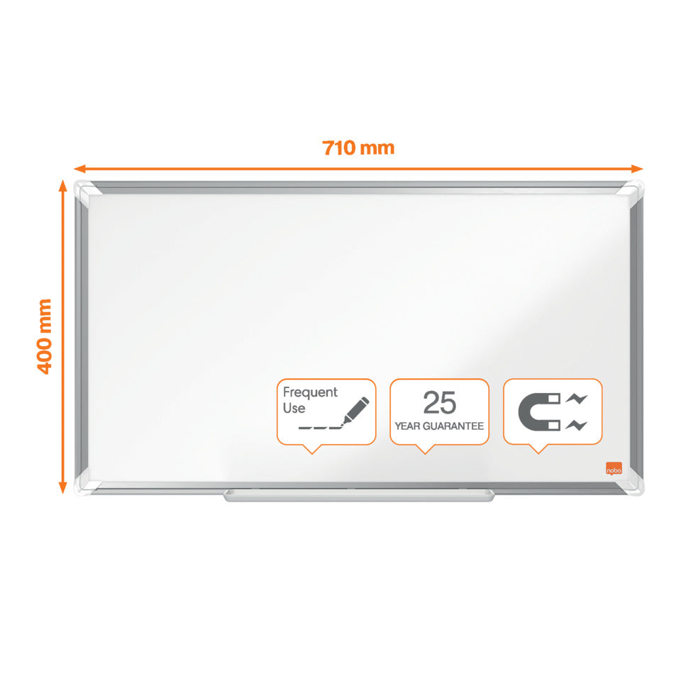 Whiteboard Premium Plus Emaille Widescreen 32", magnetisch, Aluminiumrahmen, weiß NOBO 1915365