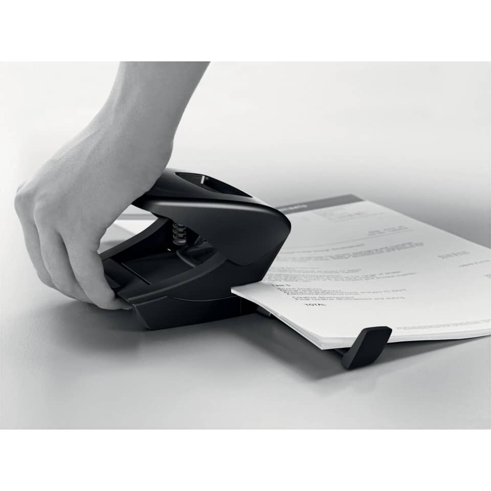 Locher NeXXt Recycle, 30 Blatt, Anschlagschiene, Kunststoff, schwarz LEITZ 5003-00-95