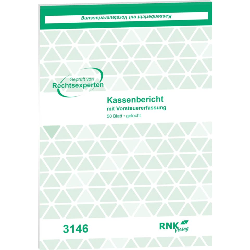 Kassenberichtsblock - mit gesondertem Mehrwertsteuerausweis, A5, 50 Blatt RNK 3146 RNK 3146 50BL