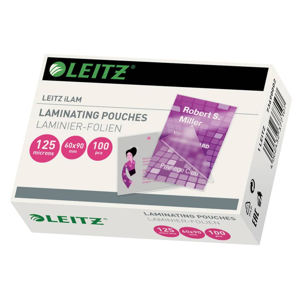 Laminierhülle, 60 x 90 mm, 125 µm, glänzend, 100 Stück LEITZ 7369-00-02 LEITZ 7369-00-02  100ST