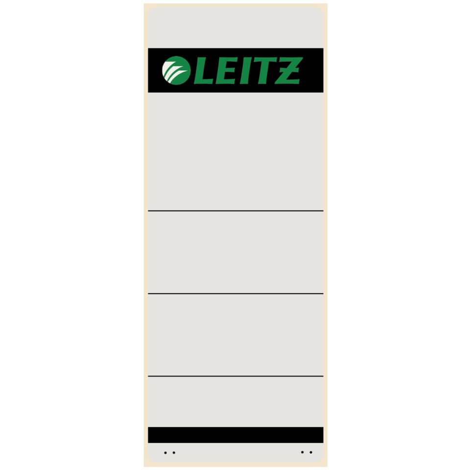Ordnerrückenschild selbstklebend, 62 x 157 mm, breit/kurz, 10 Stück, grau LEITZ 1647-00-85 LEITZ 16470085 skl PG 10ST
