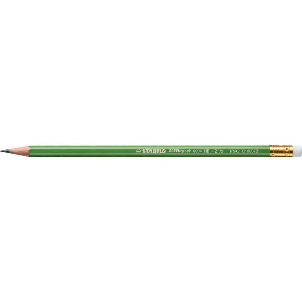 Bleistift mit Radierer GREENgraph® HB STABILO 6004/HB STABILO 6004HB m. Radierer