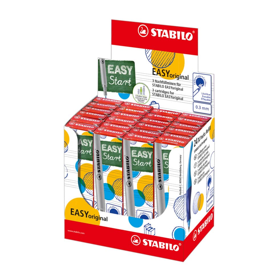 Tintenpatrone EASYoriginal fine, 0,3 mm, blau, 3 Stück STABILO 6870041 STABILO 6870/041 löschbar 3St