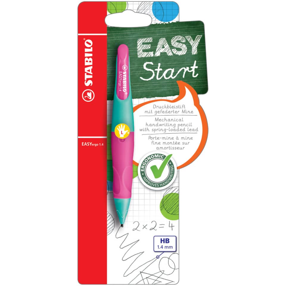 Druckbleistift EASYergo 1.4, türkis/neonpink, L STABILO B-46890-3 STABILO B-46890-3 links neon