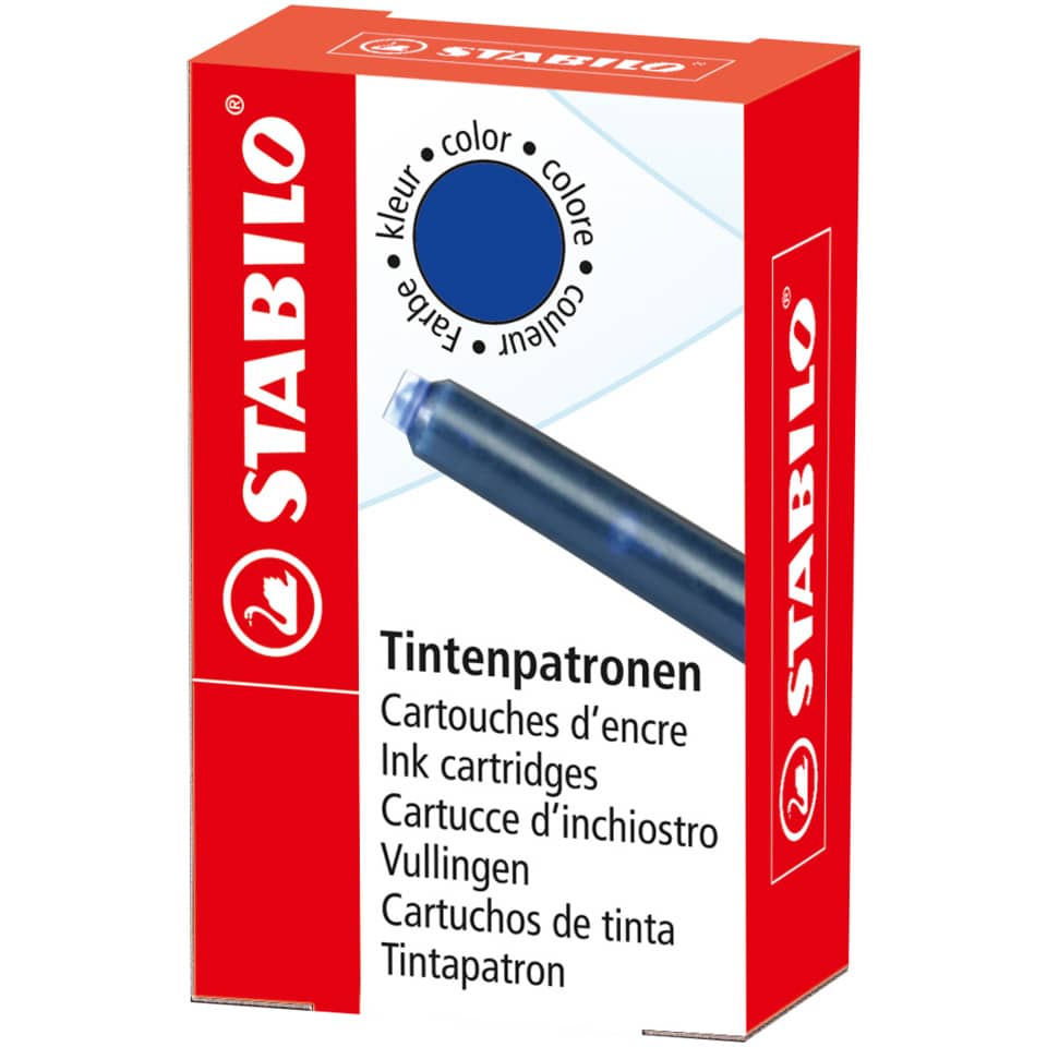 Tintenpatronen beYou!, königsblau, Faltschachtel mit 6 Patronen STABILO 5/0-041