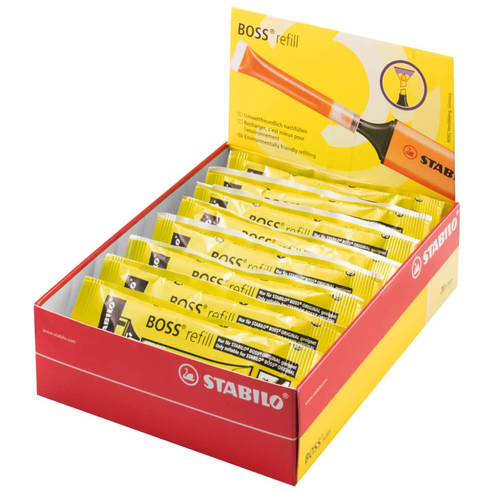Textmarker Nachfüllsystem BOSS® ORIGINAL, 3ml, gelb STABILO 070/24 STABILO 070-24  Nachfüllsystem