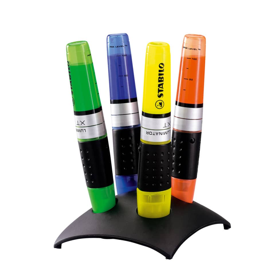 Textmarker LUMINATOR®, 2-5mm,Tischset mit 4 Stiften STABILO 7104-2 STABILO 7104-2  4 Farben sortiert