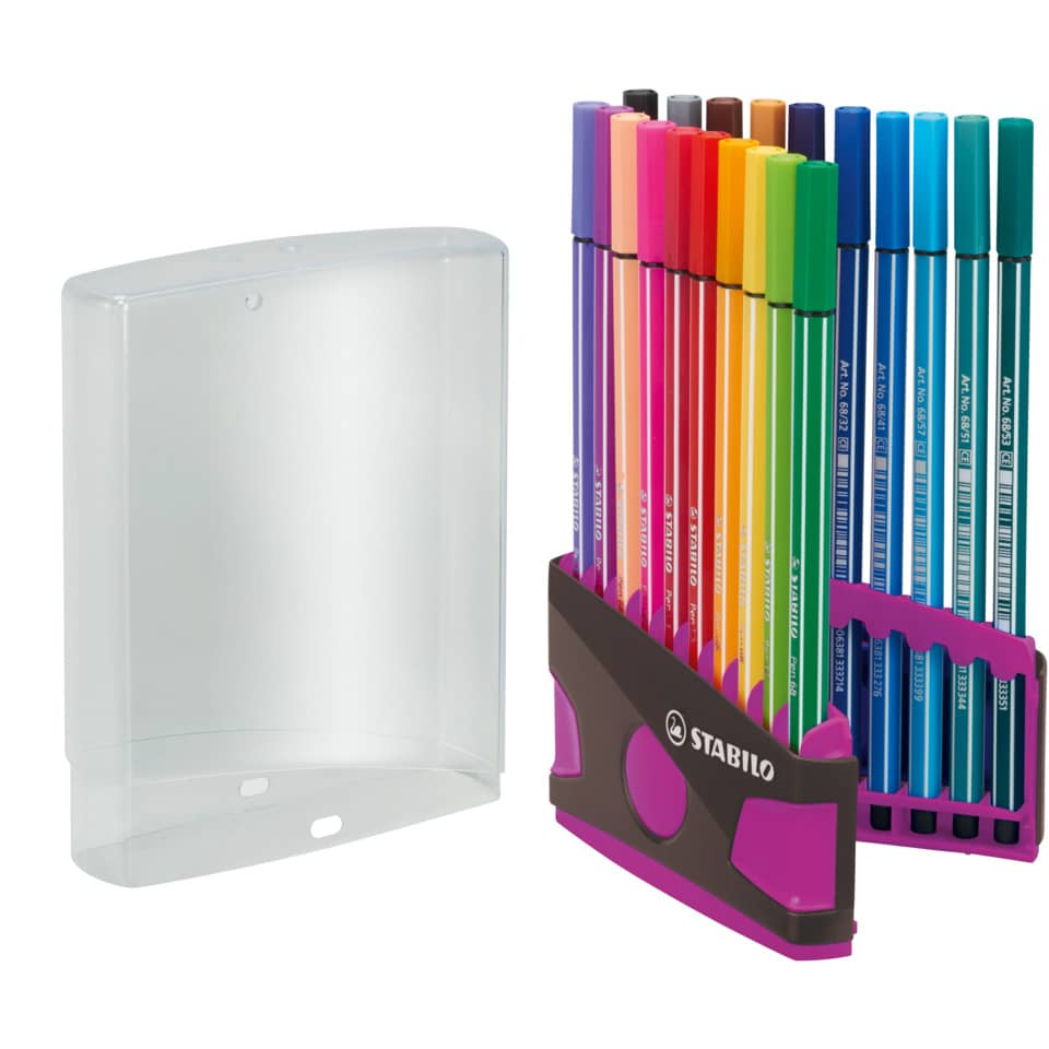 Fasermaler Pen 68 ColorParade, anthrazit/pink mit 20 Stiften STABILO 6820-04-03 STABILO 6820-04-03 ColorParade