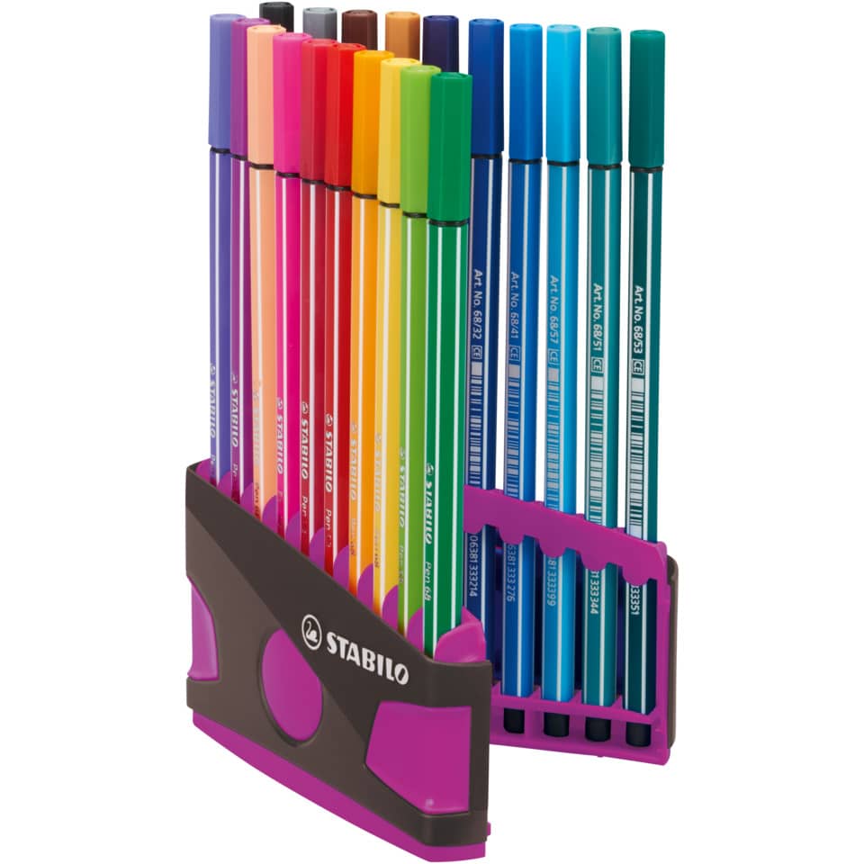 Fasermaler Pen 68 ColorParade, anthrazit/pink mit 20 Stiften STABILO 6820-04-03 STABILO 6820-04-03 ColorParade