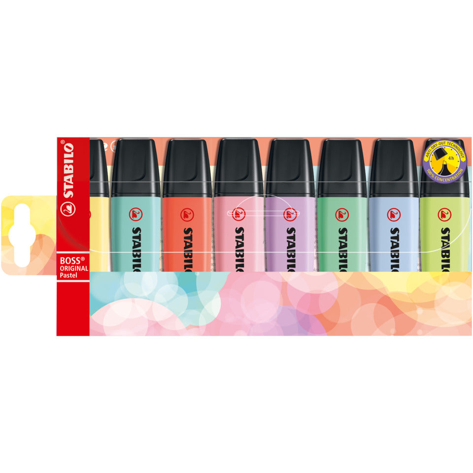Textmarker BOSS® ORIGINAL Pastel, Etui mit 8 Stiften STABILO 70/8-3 STABILO BOSS 70/8-3