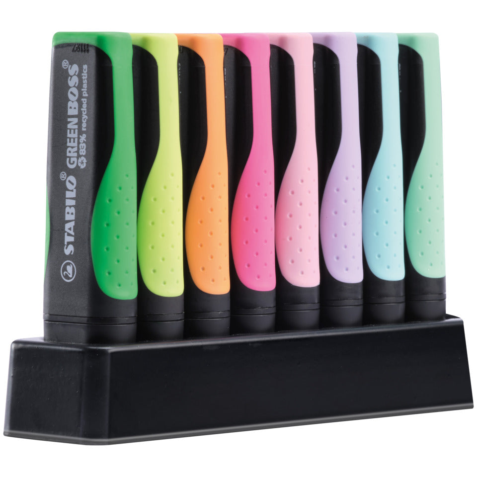 Textmarker GREEN BOSS®, 2-5mm, Tischset mit 8 Stiften STABILO 6070/08-5 STABILO 6070/08-5 Tischset