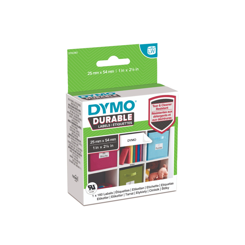 Thermoetiketten permanent, 25x54mm, 160 Stück, weiß DYMO 2112283 DYMO 2112283 25x54mm perm.