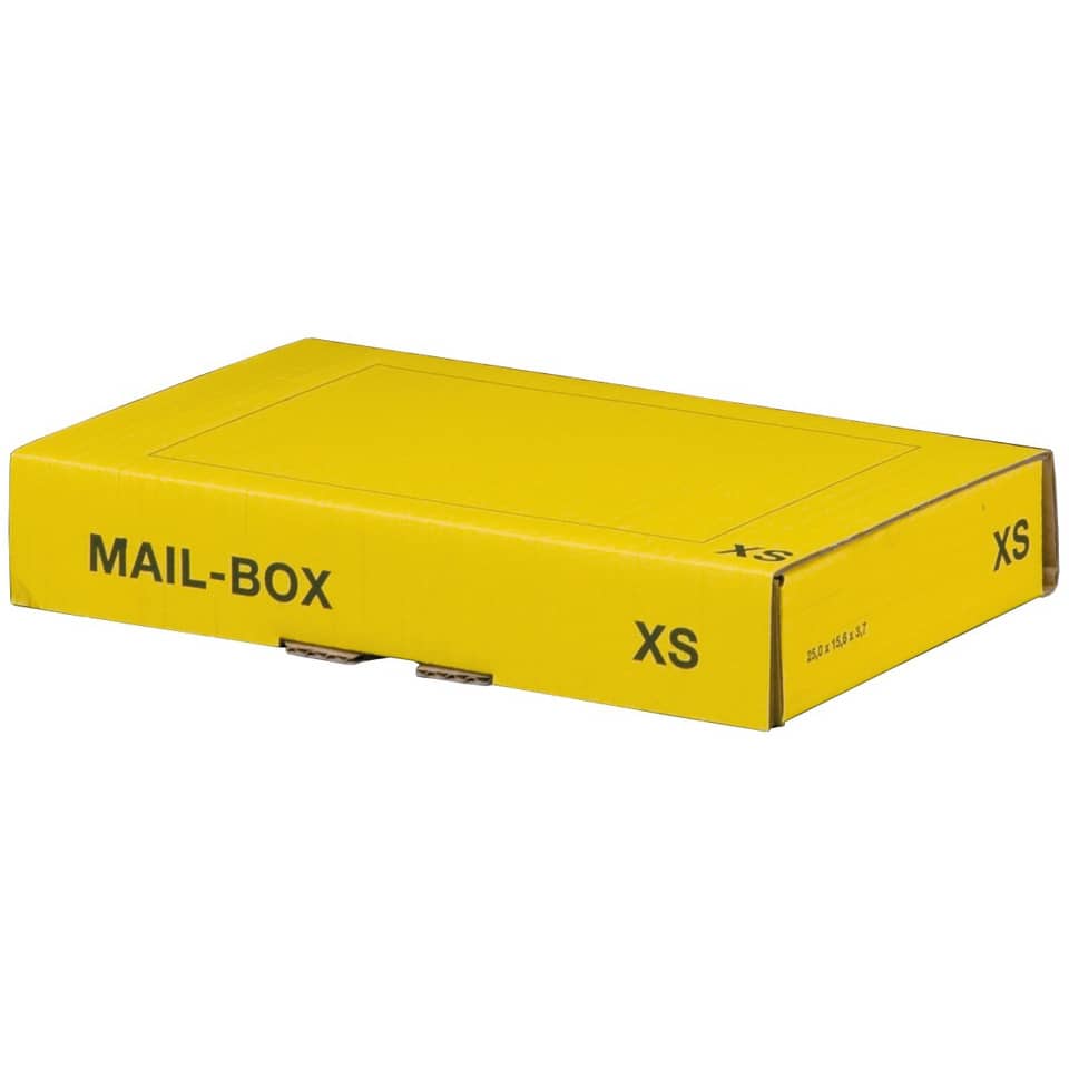 Versandkarton XS, 244x145x38mm, gelb  3100000078