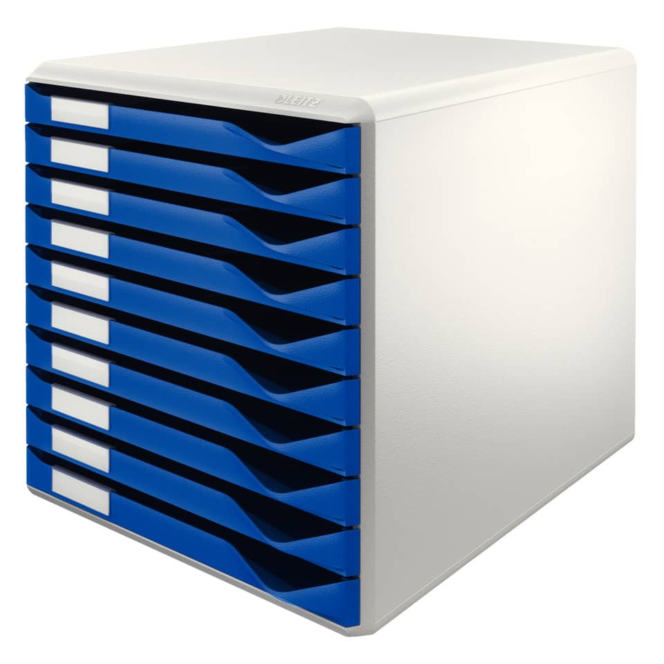 Schubladenset Formular-Set, 10 Schubladen, lichtgrau/blau LEITZ 5281-00-35