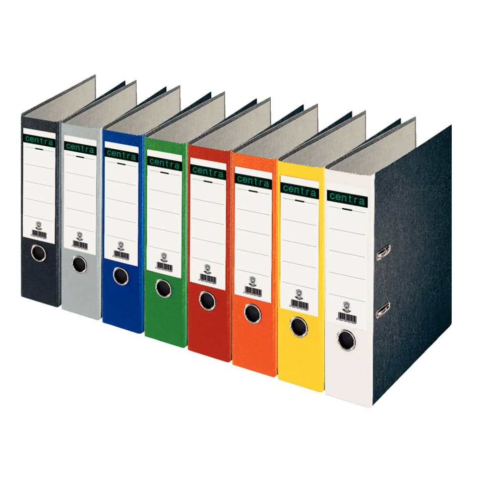 Ordner Standard, mit Farbrücken, mit Schlitzen, A4, 80 mm, sortiert CENTRA 220125