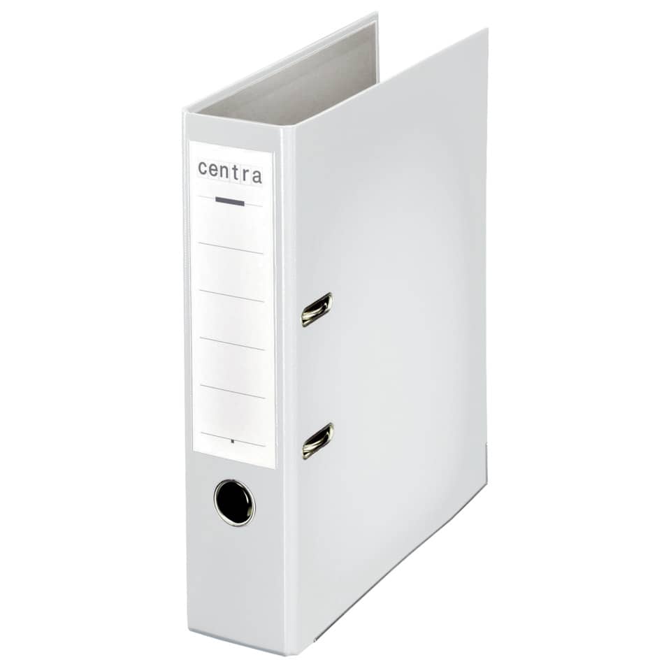 Ordner Plastik Chromos, mit Schlitzen, A4, 80 mm, weiß CENTRA 230137
