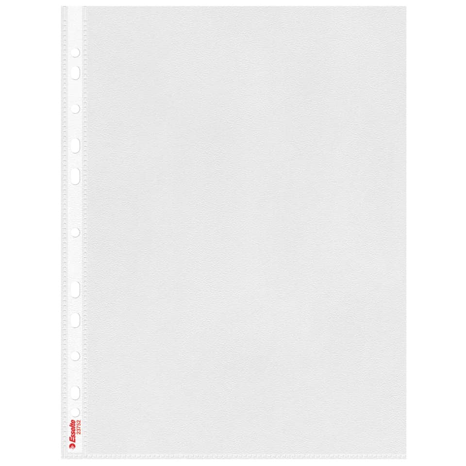Prospekthülle Standard, A4, PP, genarbt, dokumentenecht, 100 Stück, farblos ESSELTE 23752 ESSELTE 23752 100ST 0,07mm