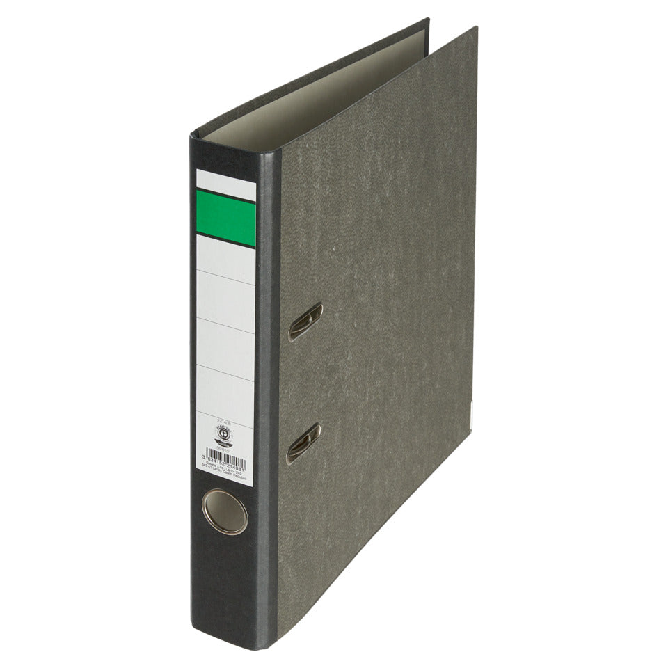 Ordner Standard, Grüner Balken, mit Schlitzen, A4, 52 mm, schwarz CENTRA 221408