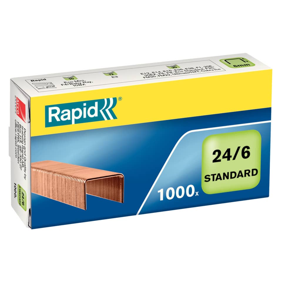 Heftklammern 24/6mm Standard, verkupfert, 1000 Stück RAPID 24855700 RAPID 24855700  1000St
