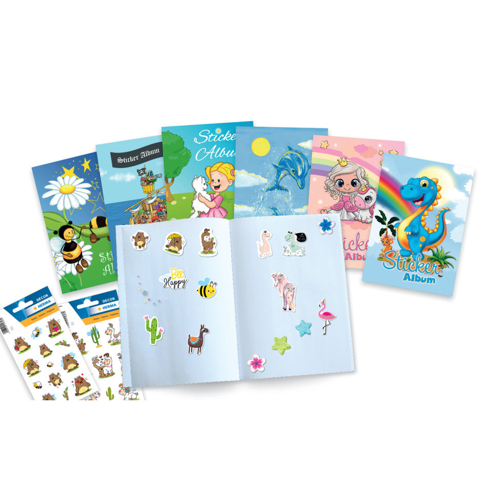 Sticker Sammelalbum für Kids, A5, "Dinos" (16 Seiten, blanko) HERMA 15422