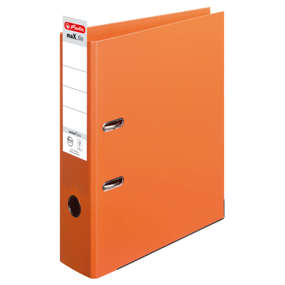 Ordner maX.file protect plus, A4, 80mm, orange HERLITZ 300002688 HERLITZ 300002688 10834471 ChromoColor