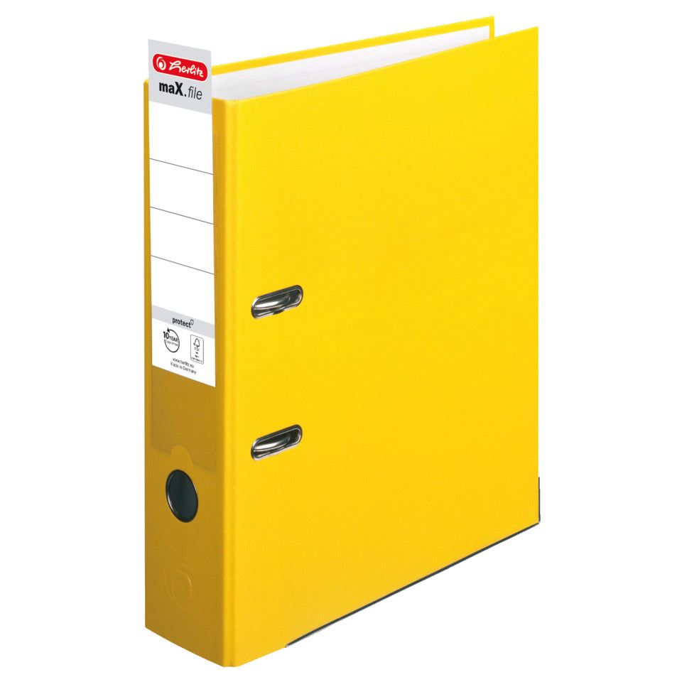 Ordner maX.file protect, A4, 80mm, gelb HERLITZ 300007147 HERLITZ 300007147 5481304 PP Color