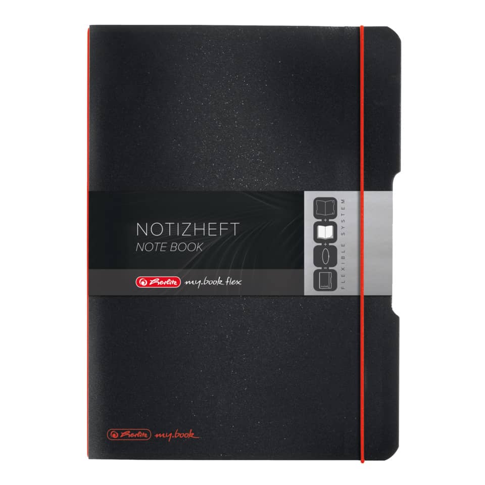 Notizheft my.book flex, A4, 80 Blatt, liniert/kariert, schwarz HERLITZ 300003356 HERLITZ 300003356 11361508 my.book Fl