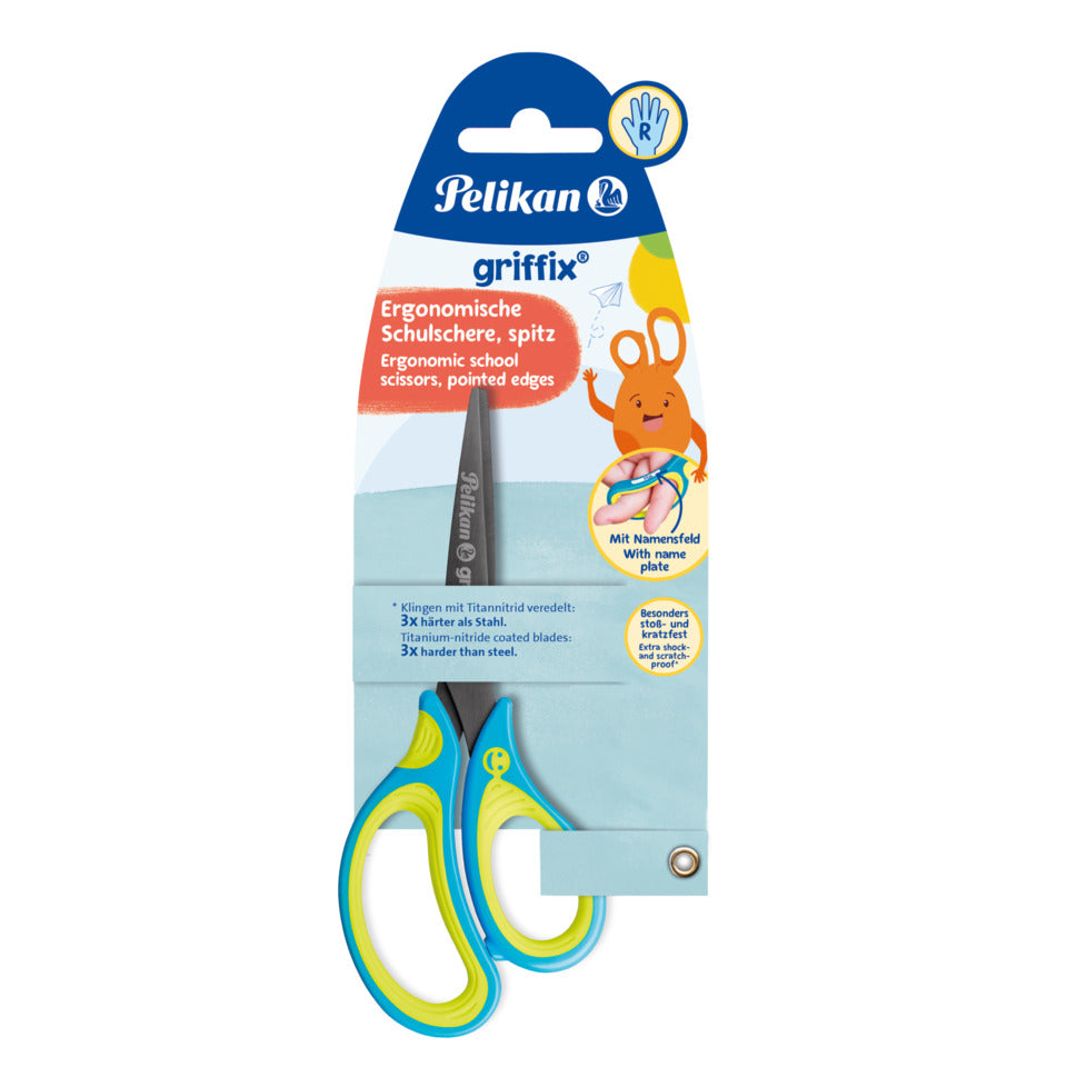 Schulschere griffix® rechts 15cm blau   SC1BRS spitz PELIKAN 100401654 PELIKAN 100401654 810241 Rechts spitz