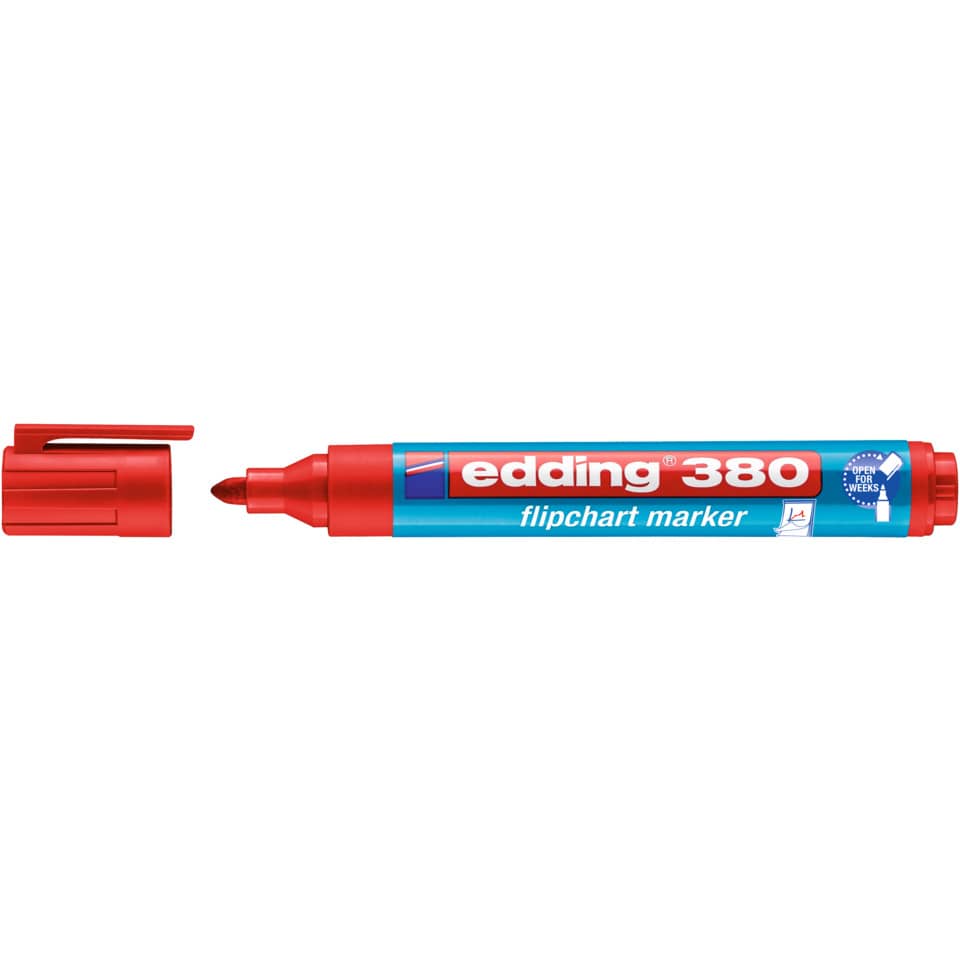 Flipchartmarker 380, 1,5-3mm, Rundspitze, rot EDDING 4-380002 EDDING 4-380002 nachfüllbar Rundspitze