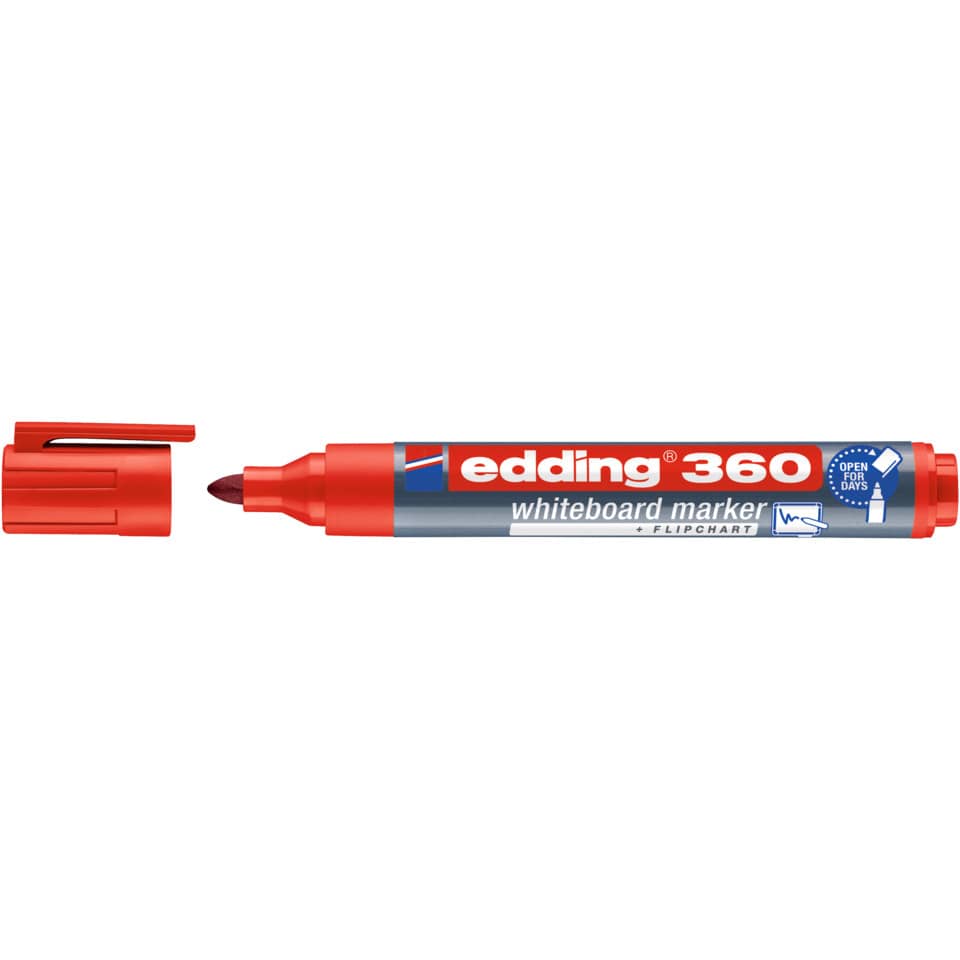 Boardmarker 360, 1,5-3mm, Rundspitze, rot EDDING 4-360002 EDDING 4-360002 cap off