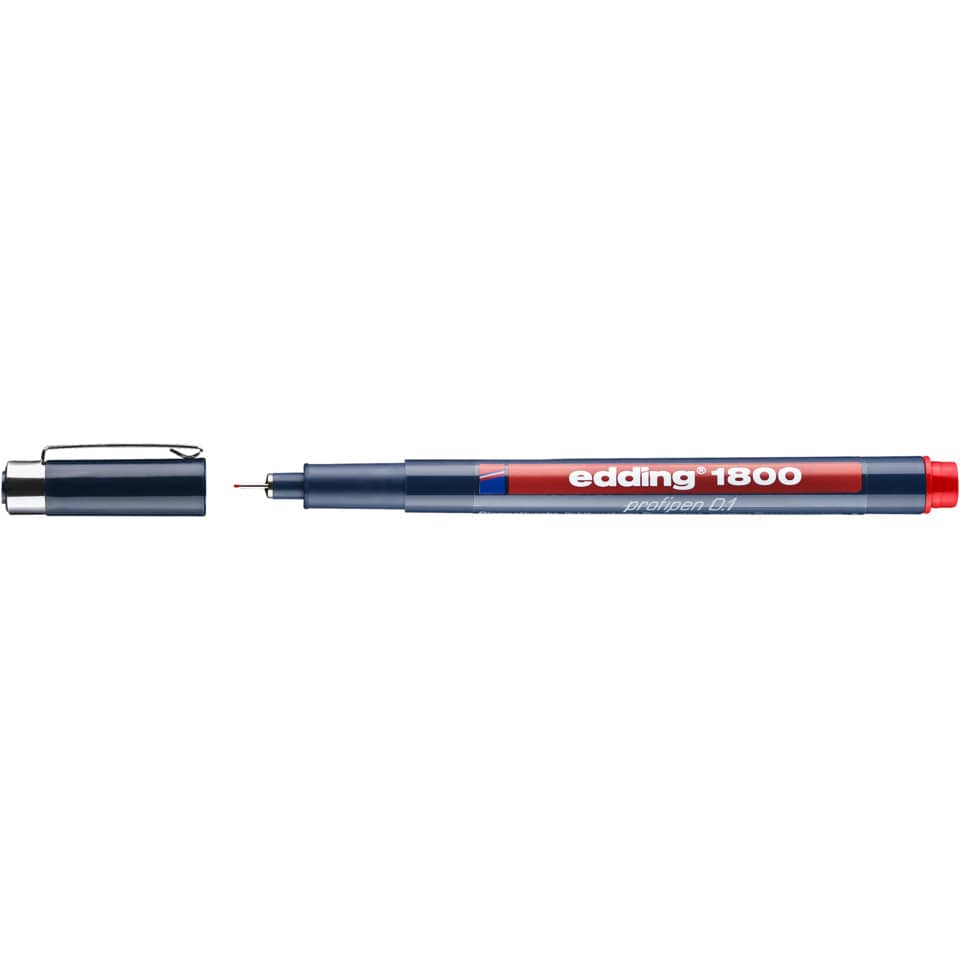 Präzisionsfeinschreiber 1800, 0,1mm, rot EDDING 1800-01-002 EDDING 4180001002 0,25mm