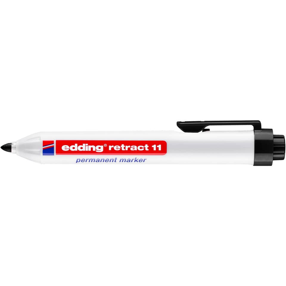 Permanentmarker Retract 11, Rundspitze, nachfüllbar, 1,5-3mm, schwarz EDDING 4-11001 EDDING 11-001 Rundspitze nachfüllbar