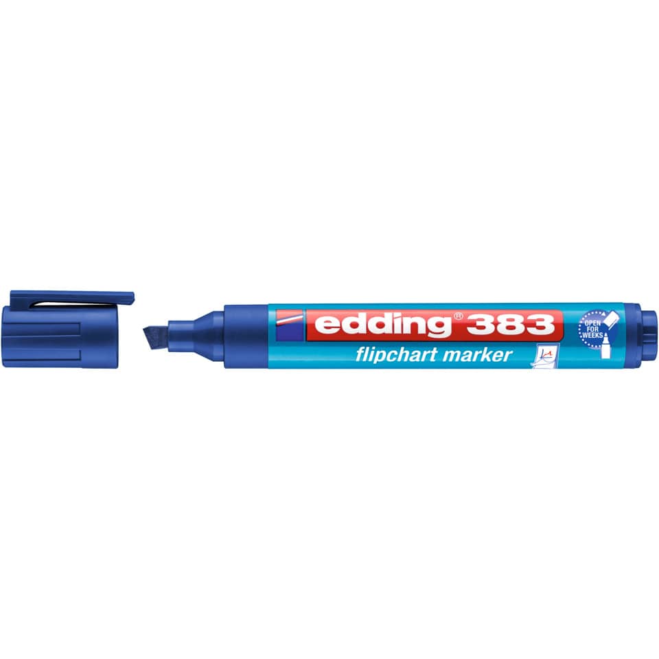 Flipchartmarker 383, 1-5 mm, Keilspitze, blau EDDING 4-383003 EDDING 4-383003 nachfüllbar Keilspitze