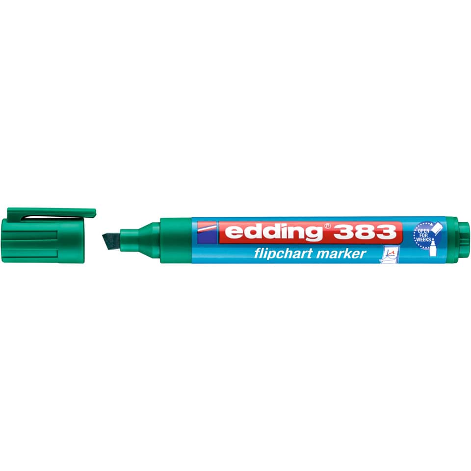 Flipchartmarker 383, 1-5 mm, Keilspitze, grün EDDING 4-383004 EDDING 4-383004 nachfüllbar Keilspitze