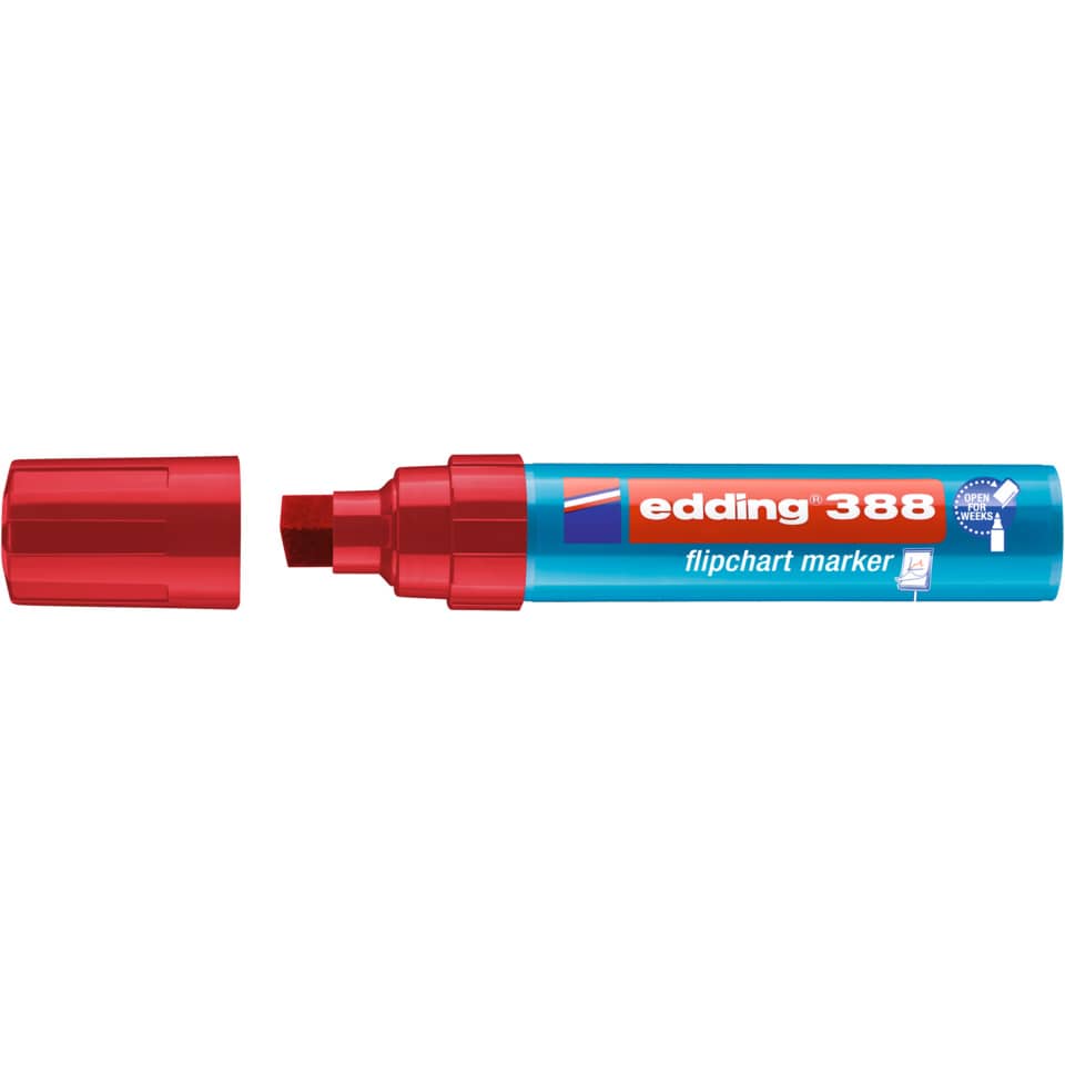 Flipchartmarker 388, 4-12mm, Keilspitze, rot EDDING 388-2 EDDING 4-388002  Keilspitze