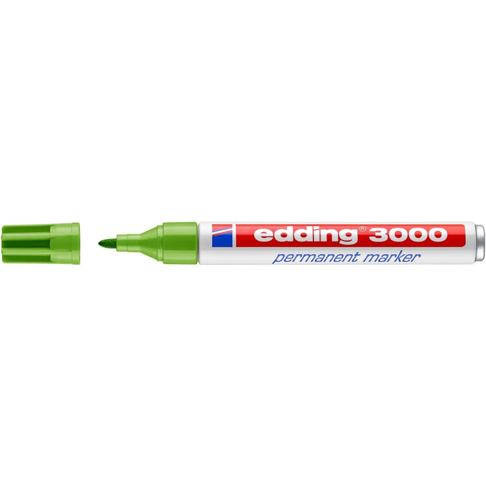 Permanentmarker 3000, Rundspitze, nachfüllbar, 1,5-3mm, hellgrün EDDING 4-3000011 EDDING 3000-011 Rundspitze nachfüllbar