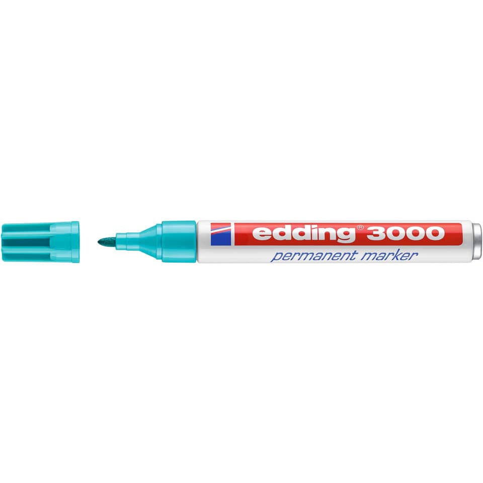 Permanentmarker 3000, Rundspitze, nachfüllbar, 1,5-3mm, türkis EDDING 4-3000014 EDDING 3000-014  Rundspitze nachfüllbar