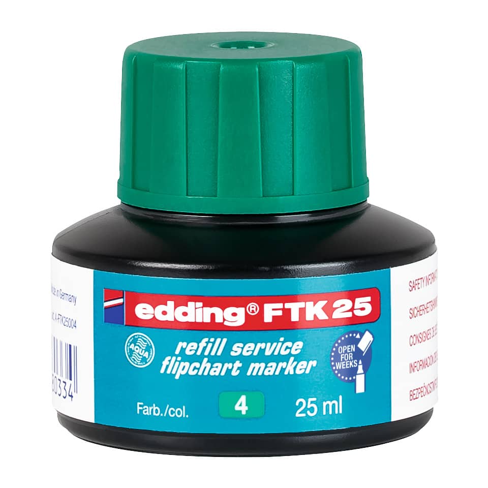 Nachfülltinte FTK 25, Flipchartmarker, 25ml, grün EDDING 4-FTK25004