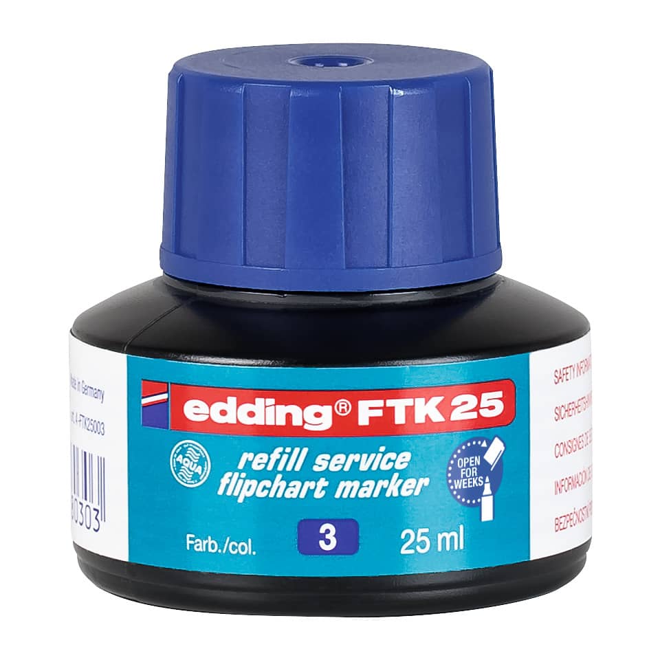 Nachfülltinte FTK 25, Flipchartmarker, 25ml, blau EDDING 4-FTK25003